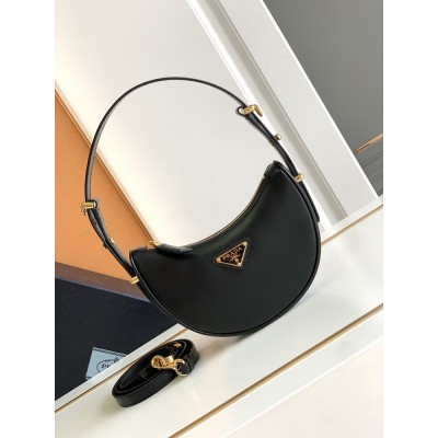 Prada Arque Mini Shoulder Bag in Black Leather IAMBS242161