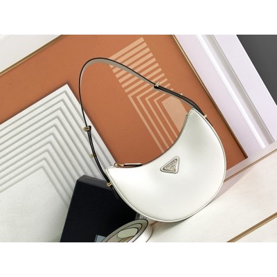Prada Arque Shoulder Bag in White Leather IAMBS242165