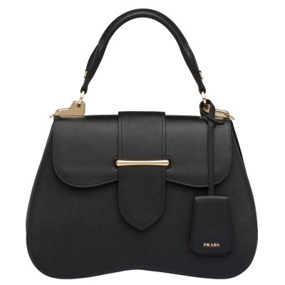 Prada Black Large Sidonie Saffiano Leather Bag IAMBS242209