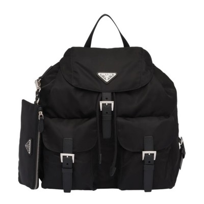 Prada Black Nylon Backpack With Clutch IAMBS241923