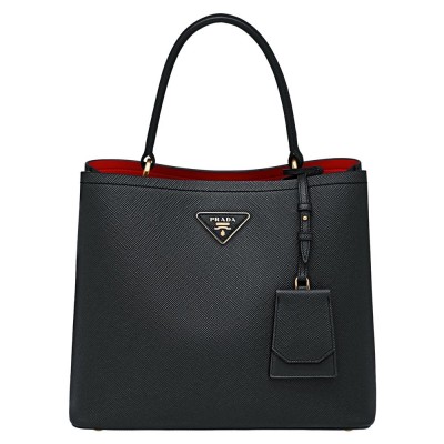 Prada Black Saffiano Leather Double Bag IAMBS242012