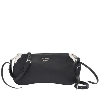Prada Black Sidonie Leather Shoulder Bag IAMBS242171