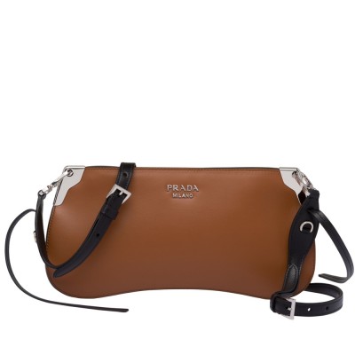 Prada Brown Sidonie Leather Shoulder Bag IAMBS242173