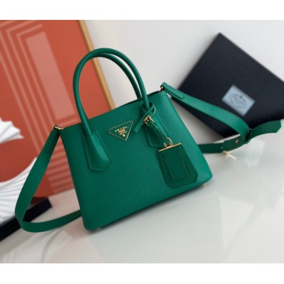 Prada Double Mini Bag In Green Saffiano Leather IAMBS242019