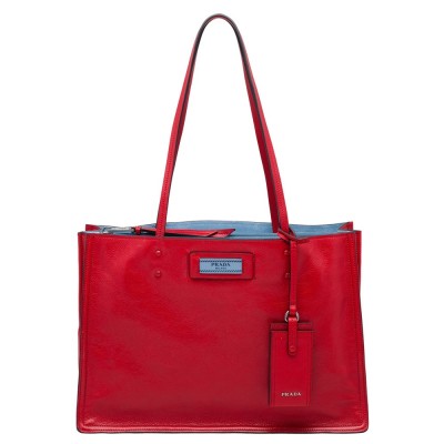 Prada Etiquette Tote Bag In Red Calf Leather IAMBS242278