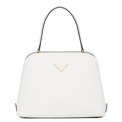 Prada Matinee Mini Bag In White Saffiano Leather IAMBS242083