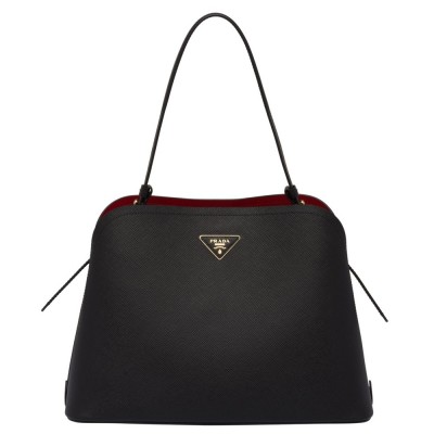 Prada Matinee Tote Bag In Black Saffiano Leather IAMBS242288