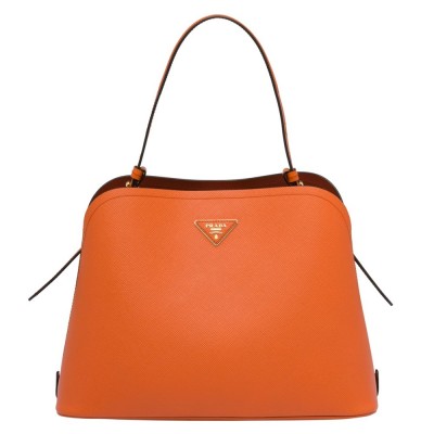 Prada Matinee Tote Bag In Orange Saffiano Leather IAMBS242290