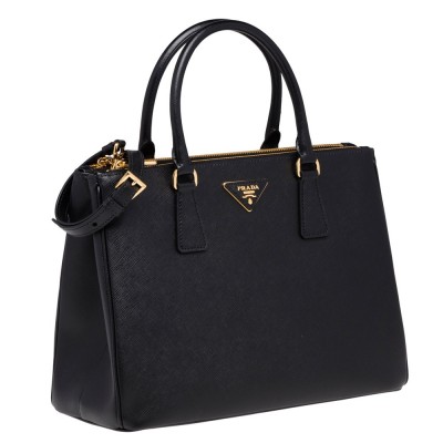 Prada Medium Galleria Bag In Black Saffiano Leather IAMBS242045