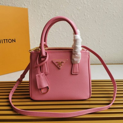 Prada Mini Galleria Bag In Pink Saffiano Leather IAMBS242055