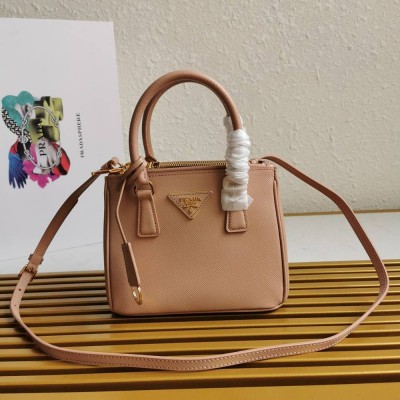 Prada Mini Galleria Bag In Powder Pink Saffiano Leather IAMBS242056