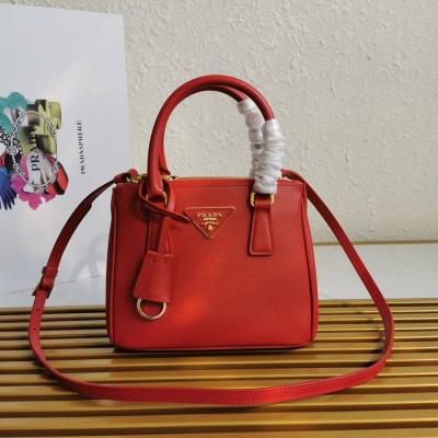 Prada Mini Galleria Bag In Red Saffiano Leather IAMBS242057