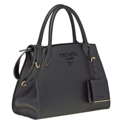 Prada Monochrome Bag In Black Saffiano Leather IAMBS242101