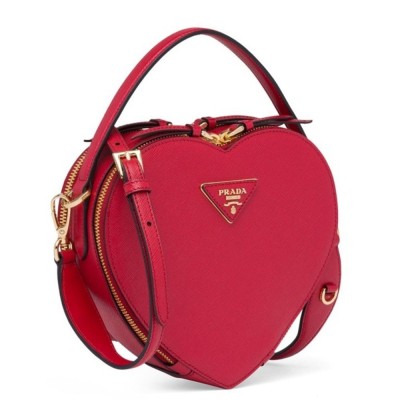 Prada Odette Heart Bag In Red Saffiano Leather IAMBS242123