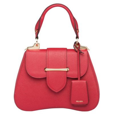Prada Red Large Sidonie Saffiano Leather Bag IAMBS242211