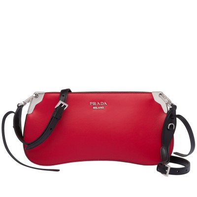 Prada Red Sidonie Leather Shoulder Bag IAMBS242213