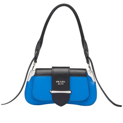 Prada Sidonie Shoulder Bag In Blue/Black Leather IAMBS242217