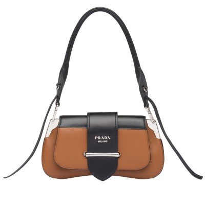 Prada Sidonie Shoulder Bag In Brown/Black Leather IAMBS242219