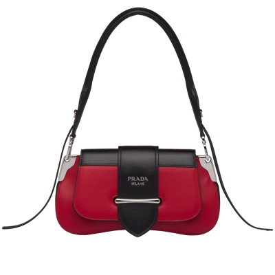 Prada Sidonie Shoulder Bag In Red/Black Leather IAMBS242220