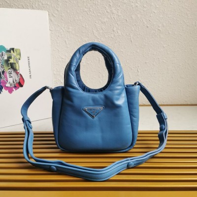 Prada Small Top-handle Bag in Blue Nappa Leather IAMBS242269