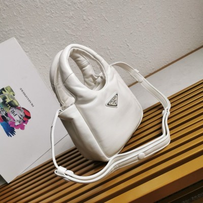 Prada Small Top-handle Bag in White Nappa Leather IAMBS242271