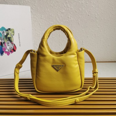 Prada Small Top-handle Bag in Yellow Nappa Leather IAMBS242272
