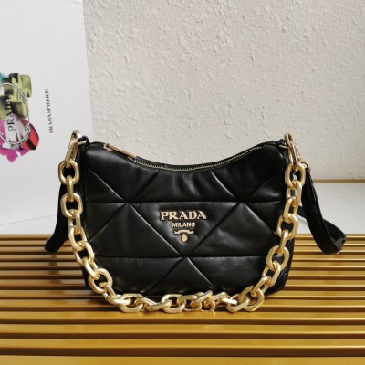 Prada System Patchwork Bag in Black Nappa Leather IAMBS242127