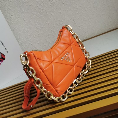 Prada System Patchwork Bag in Orange Nappa Leather IAMBS242128