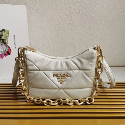 Prada System Patchwork Bag in White Nappa Leather IAMBS242129