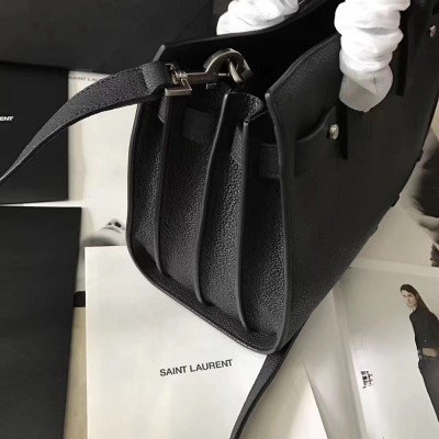 Saint Laurent Baby Sac de Jour Souple Bag In Black Grained Leather IAMBS242583