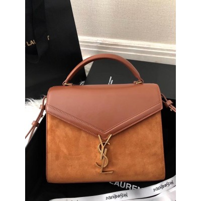 Saint Laurent Cassandra Medium Bag In Brown Suede IAMBS242361