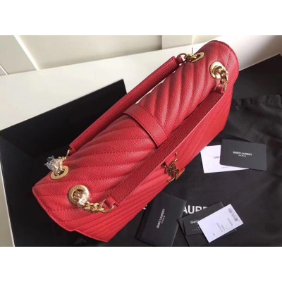 Saint Laurent Envelope Large Bag In Red Quilted Leather IAMBS242399
