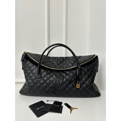 Saint Laurent Es Giant Travel Bag In Black Quilted Leather IAMBS242705