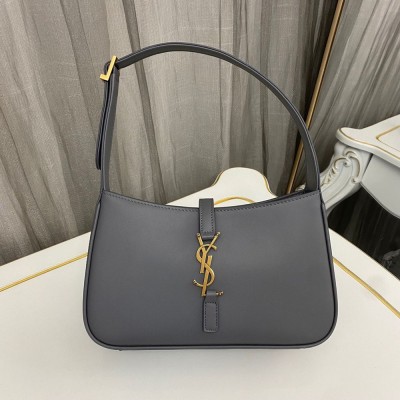 Saint Laurent Le 5 a 7 Hobo Bag in Storm Smooth Leather IAMBS242428