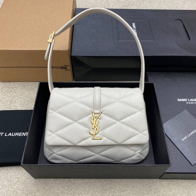 Saint Laurent Le 57 Hobo Bag in White Quilted Lambskin IAMBS242431