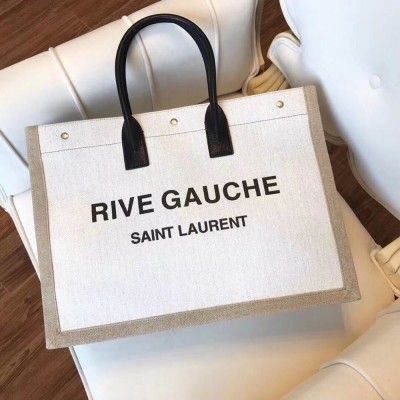 Saint Laurent Rive Gauche Tote Bag With Black Handle IAMBS242694