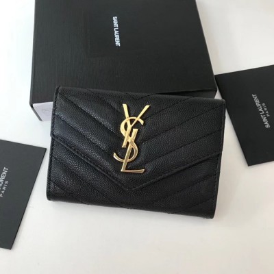 Saint Laurent Small Envelope Wallet In Black Leather IAMBS242731