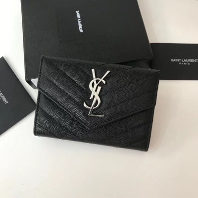 Saint Laurent Small Envelope Wallet In Noir Leather IAMBS242732