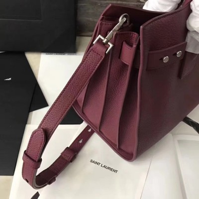 Saint Laurent Small Sac de Jour Souple Bag In Ruby Grained Leather IAMBS242594