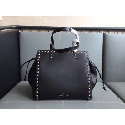 Valentino Black Rockstud Double Handle Drawstring Bag IAMBS242966