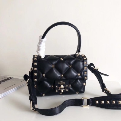 Valentino Candystud Mini Handbag In Black Lambskin IAMBS242850