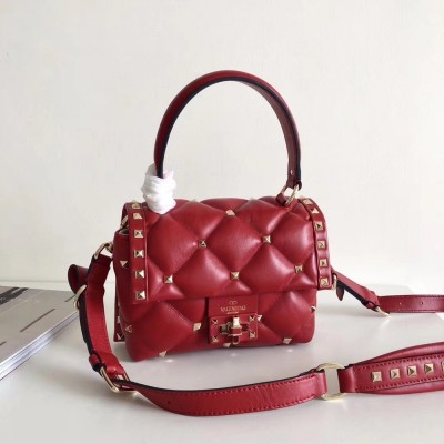 Valentino Candystud Mini Handbag In Red Lambskin IAMBS242851