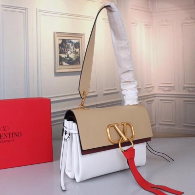 Valentino Garavani Beige/White Small VRing Shoulder Bag IAMBS242901