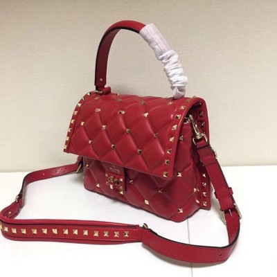 Valentino Garavani Red Quilted Candystud Top Handle Bag IAMBS242973