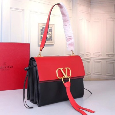 Valentino Garavani Red/Black Medium VRing Shoulder Bag IAMBS242905