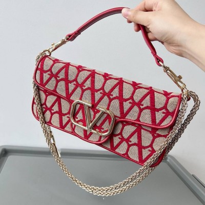 Valentino Large Loco Shoulder Bag in Red Toile Iconographe IAMBS242830