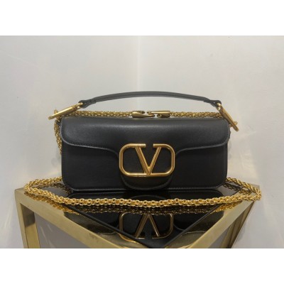 Valentino Loco Large Shoulder Bag In Black Calfskin IAMBS242831