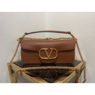 Valentino Loco Large Shoulder Bag In Brown Calfskin IAMBS242832