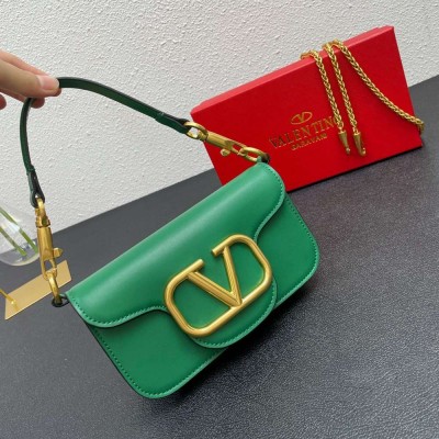 Valentino Loco Small Shoulder Bag In Green Calfskin IAMBS242839