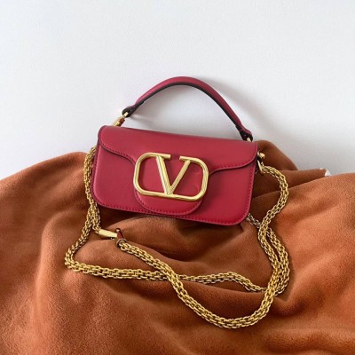 Valentino Loco Small Shoulder Bag In Red Calfskin IAMBS242840